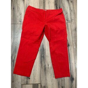 J. Jill 14 Pettitt Pimento Red Cropped Pants Premium Bi Stretch